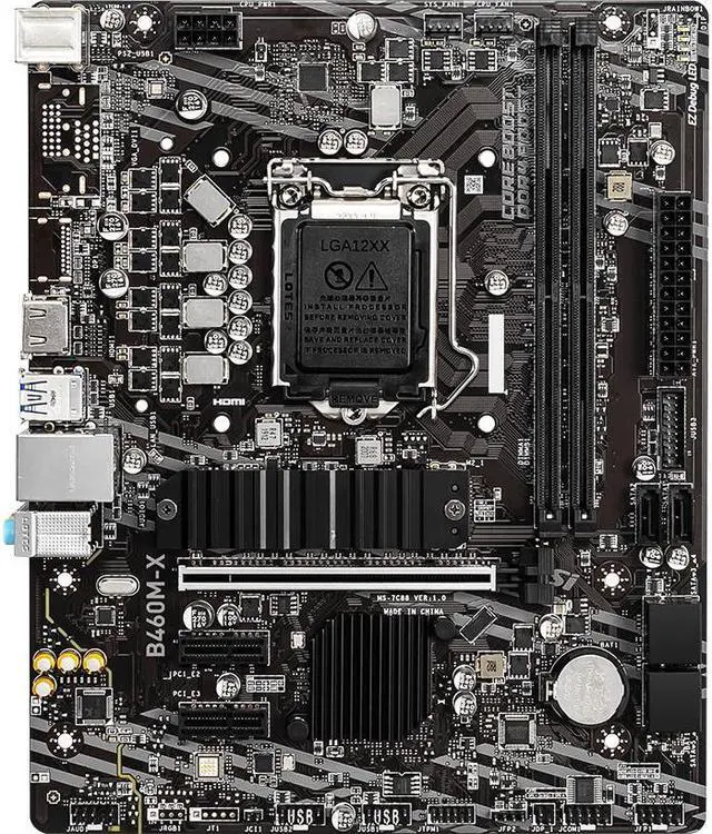 Main image of MSI B460M-X Intel B460 LGA 1200 DDR4 64GB Micro ATX Motherboard