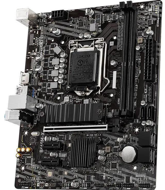 Alt view image 3 of 5 - MSI B460M-X Intel B460 LGA 1200 DDR4 64GB Micro ATX Motherboard