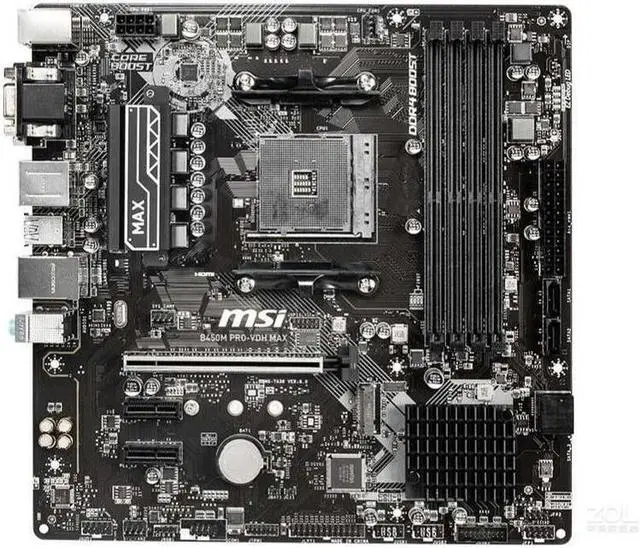 Alt view image 8 of 11 - MSI  B450M PRO-VDH MAX AM4 AMD B450 M2 [NVME ] USB3.0 USB3.1 PCI-E 3.0  HDMI SATA 6Gb/s Micro ATX AMD Motherboard R3 R5 R7