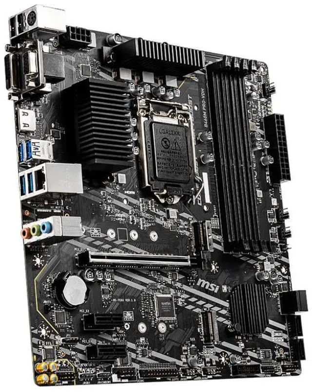 Alt view image 3 of 4 - MSI B460M PRO-VDH Intel B460 LGA 1200 DDR4 128GB Micro ATX Motherboard