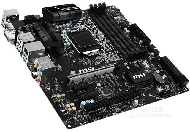 Alt view image 3 of 4 - MSI C236M WORKSTATION Intel C236 LGA 1151 DDR4 64GB Micro ATX Motherboard