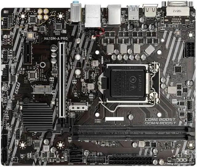 Main image of MSI H410M-A PRO Intel H410 LGA 1200 DDR4 64GB Micro ATX Motherboard