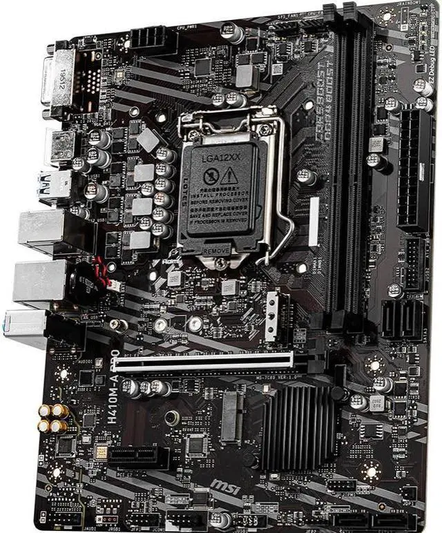 Alt view image 2 of 6 - MSI H410M-A PRO Intel H410 LGA 1200 DDR4 64GB Micro ATX Motherboard