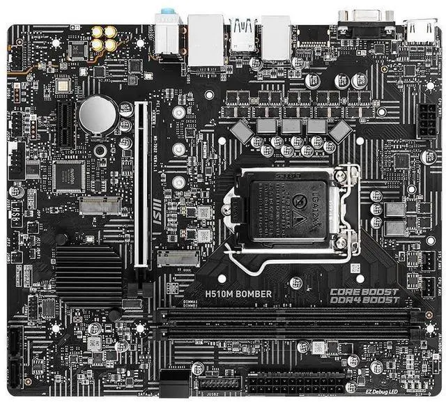Alt view image 2 of 5 - MSI H510M BOMBER Intel H510 LGA 1200 DDR4 64GB Micro ATX Motherboard