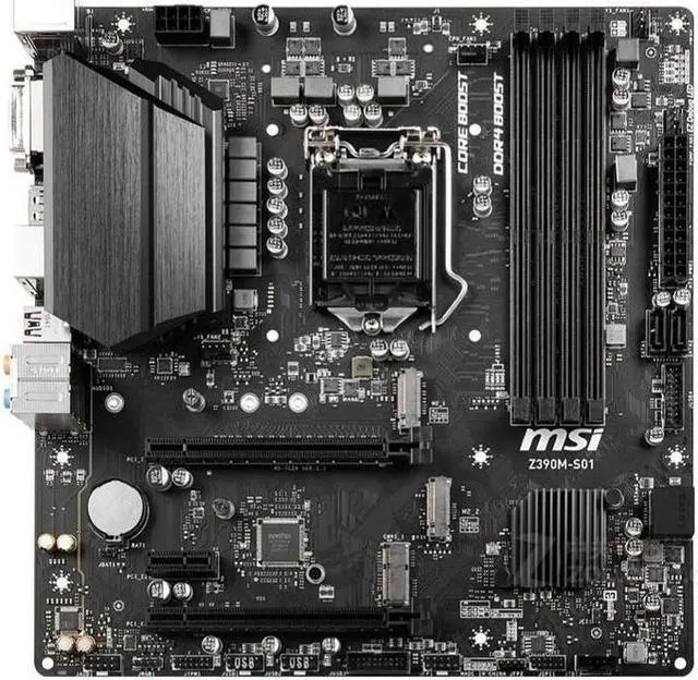 Alt view image 8 of 11 - MSI Z390M-S01 LGA 1151 Intel Z390 DDR4 Dual M.2 USB3.1 Micro ATX Motherboard