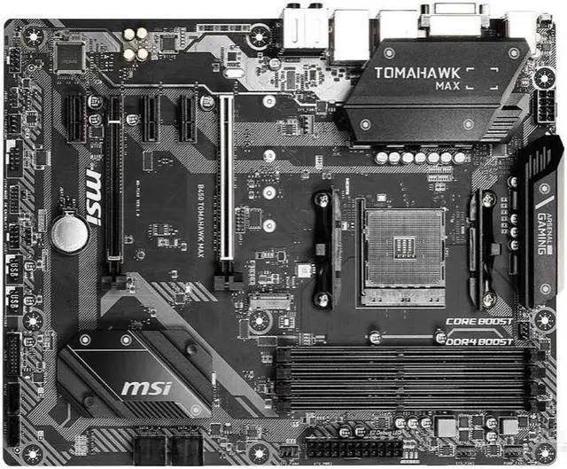 Main image of MSI B450 TOMAHAWK MAX AMD B450 Socket AM4 DDR4 64GB ATX Motherboard