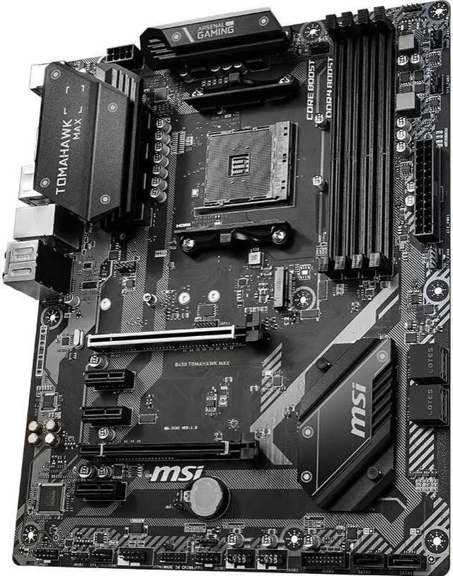 Alt view image 2 of 4 - MSI B450 TOMAHAWK MAX AMD B450 Socket AM4 DDR4 64GB ATX Motherboard
