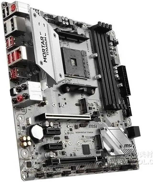 Alt view image 2 of 3 - MSI B450M MORTAR TITANIUM AMD B450 Socket AM4 DDR4 64GB Micro ATX Motherboard