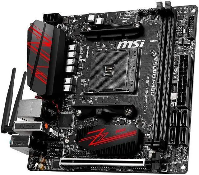 Alt view image 3 of 8 - MSI B450I GAMING PLUS AC AMD B450 Socket AM4 DDR4 32GB Mini-ITX Motherboard