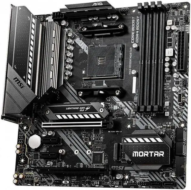 Alt view image 2 of 4 - MSI MAG B550M MORTAR AMD B550 Socket AM4 DDR4 128GB Micro ATX Motherboard
