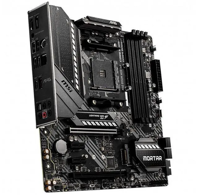 Alt view image 3 of 4 - MSI MAG B550M MORTAR AMD B550 Socket AM4 DDR4 128GB Micro ATX Motherboard
