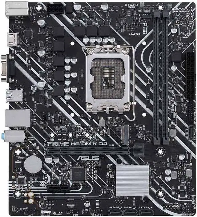 Main image of ASUS PRIME H610M-K D4 LGA 1700 DDR4 64GB Micro ATX Motherboard