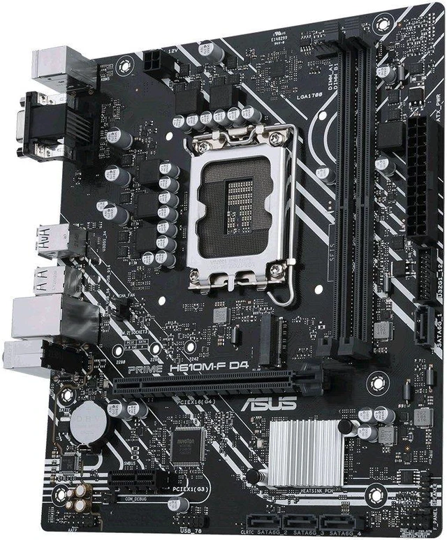 Alt view image 2 of 4 - ASUS PRIME H610M-F D4 LGA 1700 Intel H610 DDR4 64GB Micro ATX Motherboard
