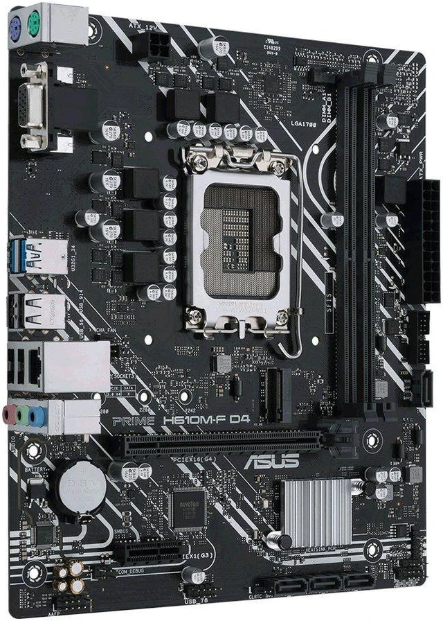 Alt view image 3 of 4 - ASUS PRIME H610M-F D4 LGA 1700 Intel H610 DDR4 64GB Micro ATX Motherboard