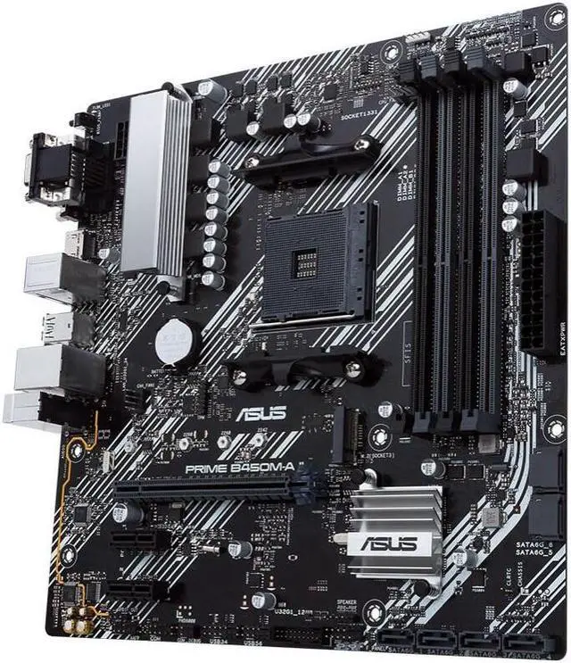 Alt view image 4 of 5 - ASUS PRIME B450M-A II Socket AM4 DDR4 128GB Micro ATX Motherboard