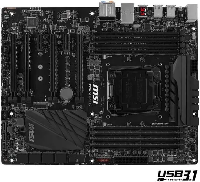 Alt view image 8 of 11 - MSI X99A SLI PLUS LGA 2011-v3 DDR4 Intel X99 SATA 6Gb/s USB 3.1 USB 3.0 ATX Intel Motherboard Desktop Mainboard with i7-5820K 6C12T
