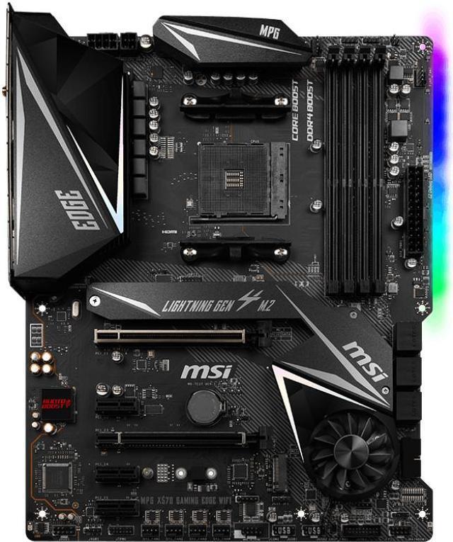 Alt view image 2 of 5 - MSI MPG X570 GAMING EDGE WIFI Gaming Motherboard AMD AM4 SATA 6Gb/s M.2 USB 3.2 Gen 2 HDMI ATX