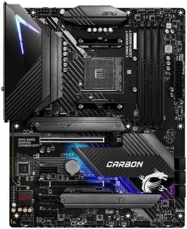 Alt view image 2 of 5 - MSI MPG B550 GAMING CARBON WIFI AM4 AMD B550 SATA 6Gb/s ATX AMD Motherboard