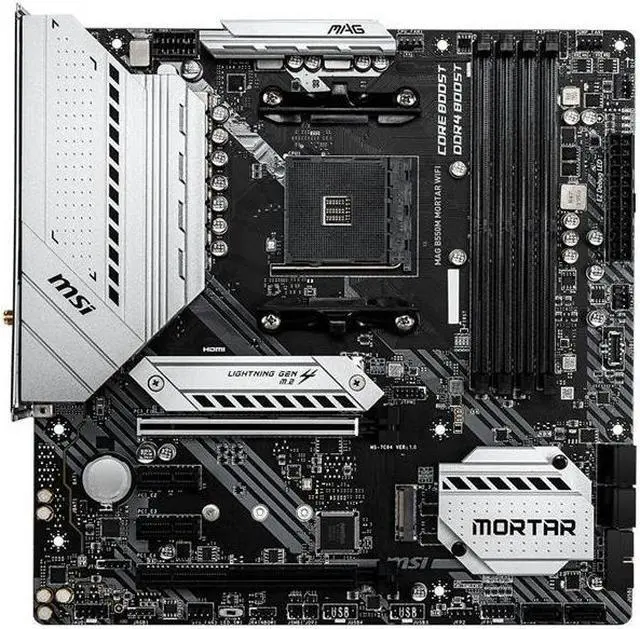 Main image of MSI MAG B550M MORTAR WIFI AMD B550 Socket AM4 DDR4 128GB Micro ATX Motherboard