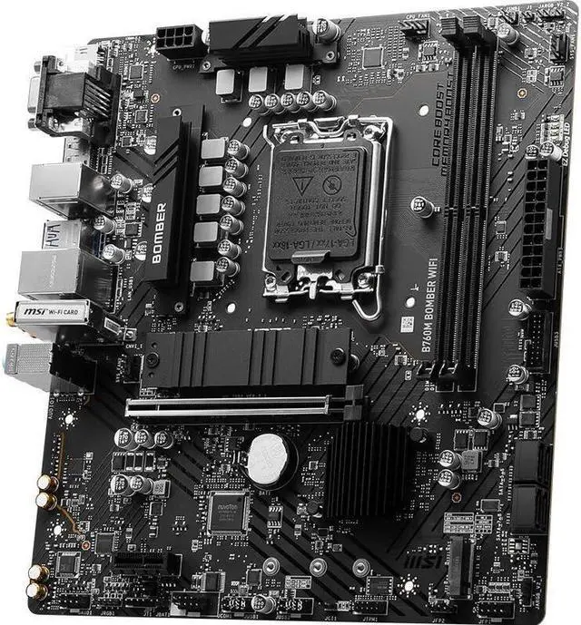 Alt view image 2 of 4 - MSI B760M BOMBER WIFI Intel B760 LGA 1700 DDR5 128GB Micro ATX Motherboard