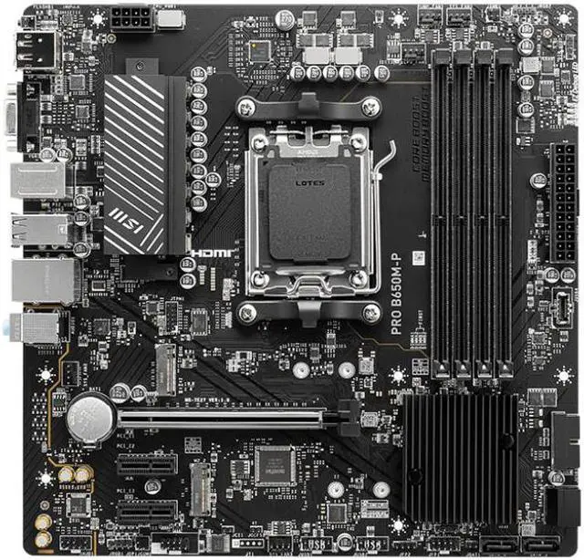 Main image of MSI PRO B650M-P AMD B650 Socket AM5 DDR5 256GB Micro ATX Motherboard