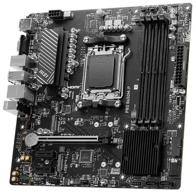 Alt view image 3 of 4 - MSI PRO B650M-P AMD B650 Socket AM5 DDR5 256GB Micro ATX Motherboard