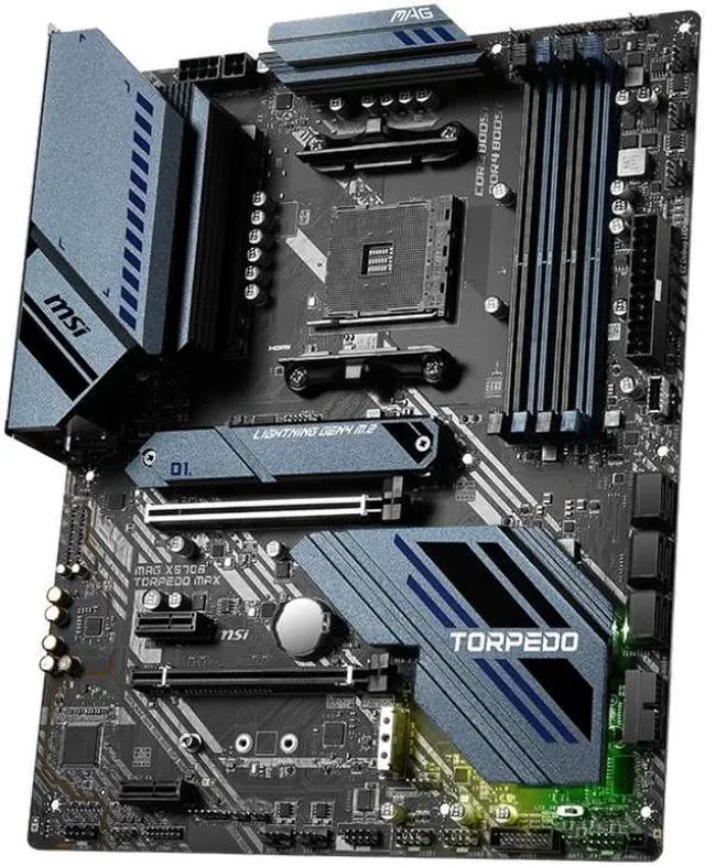 Alt view image 2 of 4 - MSI MAG X570S TORPEDO MAX AMD X570 Socket AM4 DDR4 128GB ATX Motherboard