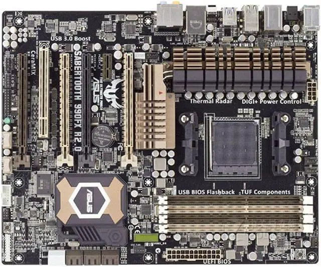 Main image of ASUS SABERTOOTH 990FX R2.0 Socket AM3+ DDR3 32GB ATX Motherboard