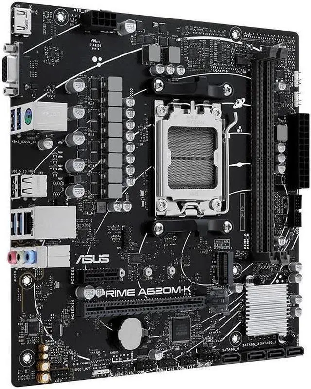 Alt view image 2 of 4 - ASUS PRIME A620M-K Socket AM5 DDR5 64GB Micro ATX Motherboard
