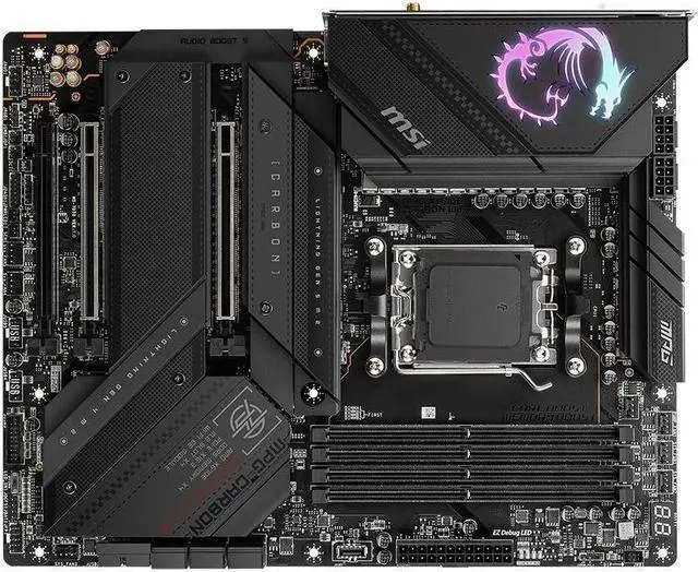 Main image of MSI MPG X670E CARBON WIFI AMD X670 Socket AM5 DDR5 256GB ATX Motherboard