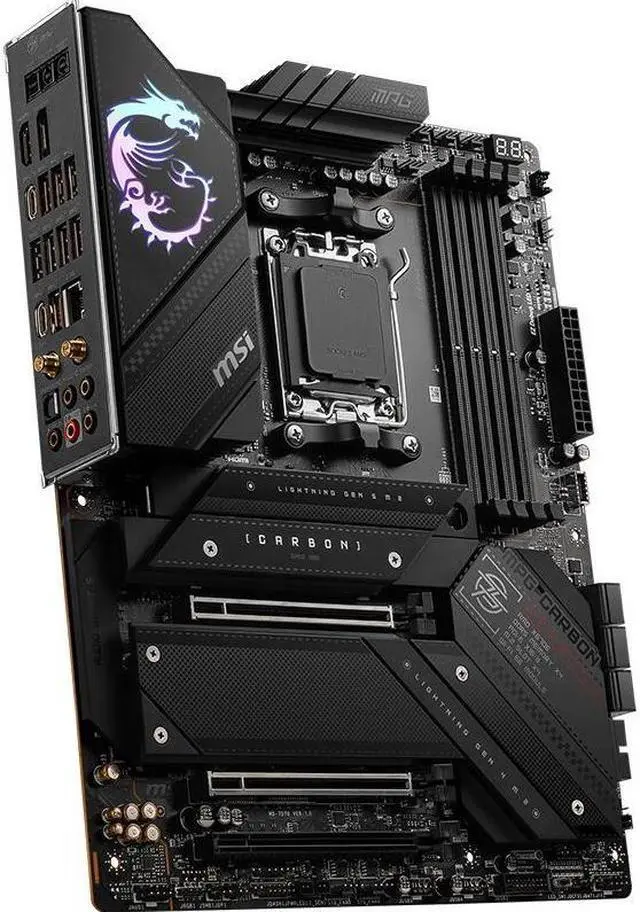 Alt view image 3 of 4 - MSI MPG X670E CARBON WIFI AMD X670 Socket AM5 DDR5 256GB ATX Motherboard