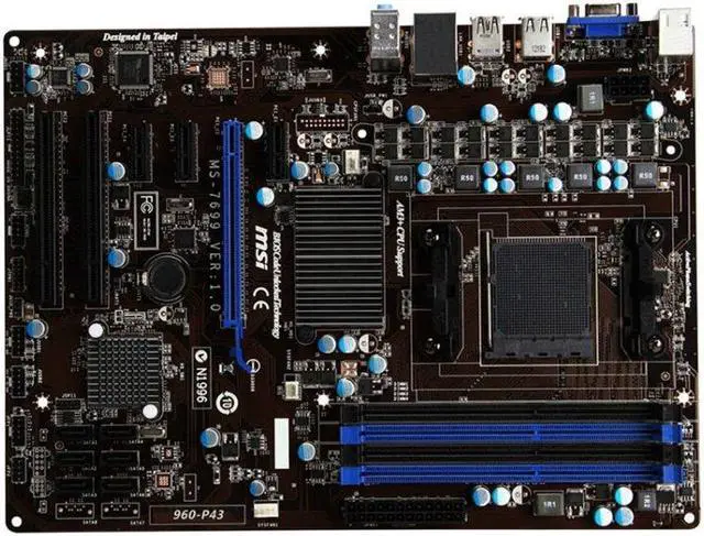 Alt view image 2 of 2 - MSI 960-P43 AMD 760G Socket AM3+ DDR3 32GB ATX Motherboard