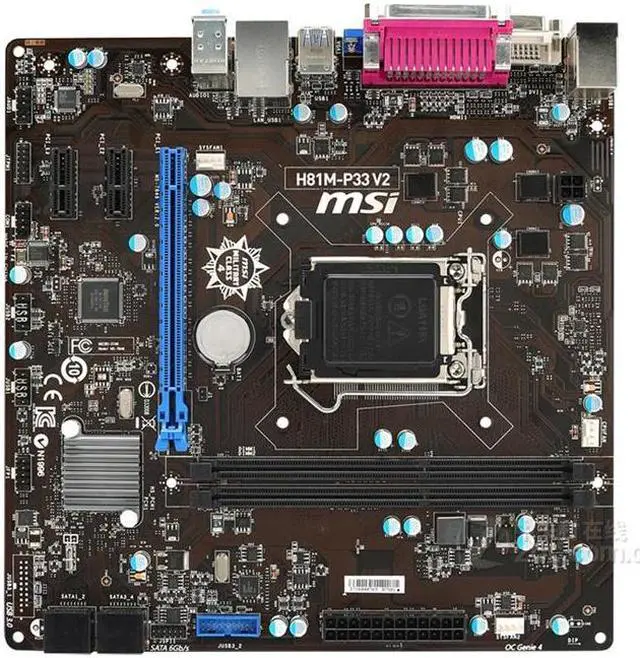 Main image of MSI H81M-P33 V2 Intel H81 LGA 1150 DDR3 16GB Micro ATX Motherboard