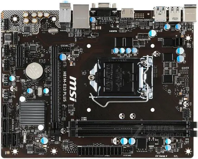Main image of MSI H81M-E33 PLUS Intel H81 LGA 1150 DDR3 16GB Micro ATX Motherboard