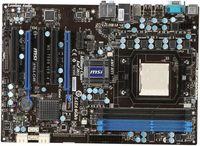 Main image of MSI 870A-G46 AMD 870 Socket AM3 DDR3 32GB ATX Motherboard