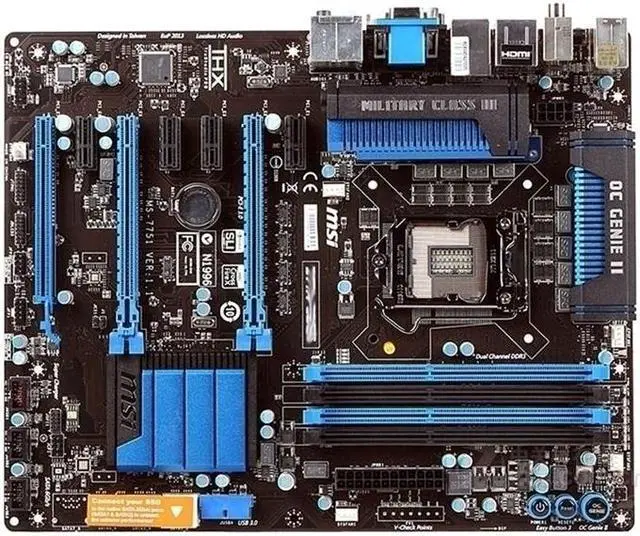 Alt view image 8 of 8 - MSI Z77A-GD55 original desktop motherboard  LGA 1155 DDR3 32GB  HDMI  USB3.0 SATA3 Z77 motherboard