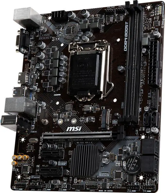 Alt view image 3 of 5 - MSI B365M PLUS Intel B365 LGA 1151 DDR4 32GB Micro ATX Motherboard