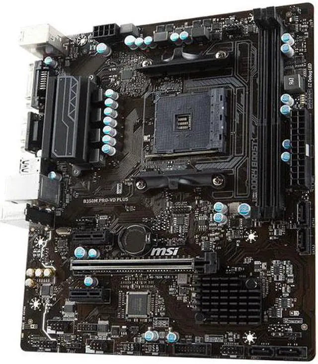 Alt view image 2 of 4 - MSI B350M PRO-VD PLUS AMD B350 Socket AM4 DDR4 32GB Micro ATX Motherboard