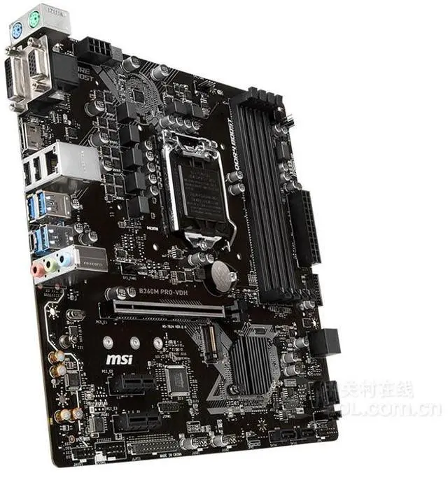 Alt view image 3 of 10 - MSI B360M PRO-VDH Intel B360 LGA 1151 DDR4 64GB Micro ATX Motherboard