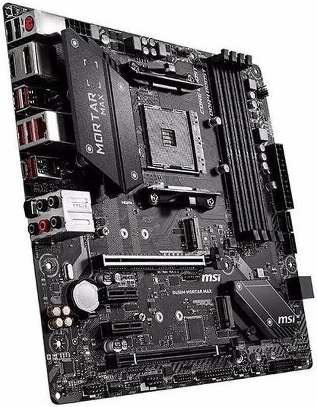 Alt view image 3 of 4 - MSI B450M MORTAR MAX AMD B450 Socket AM4 DDR4 128GB Micro ATX Motherboard