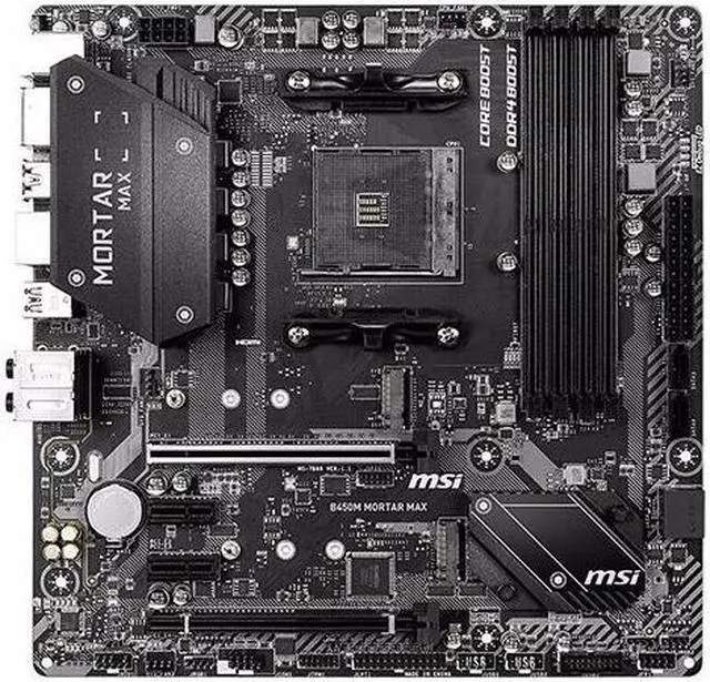 Main image of MSI B450M MORTAR MAX AMD B450 Socket AM4 DDR4 128GB Micro ATX Motherboard