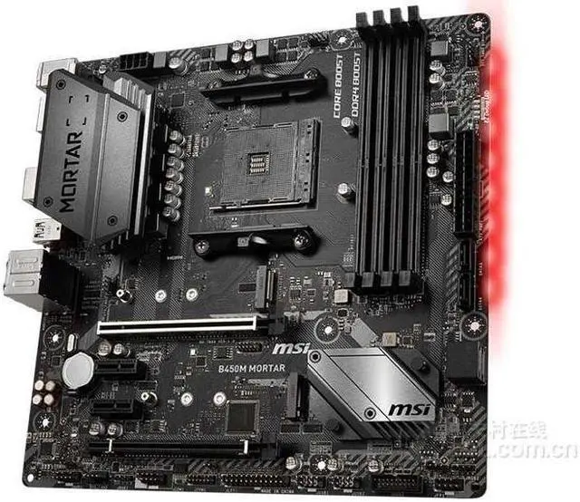 Alt view image 2 of 3 - MSI B450M MORTAR AMD B450 Socket AM4 DDR4 64GB Micro ATX Motherboard