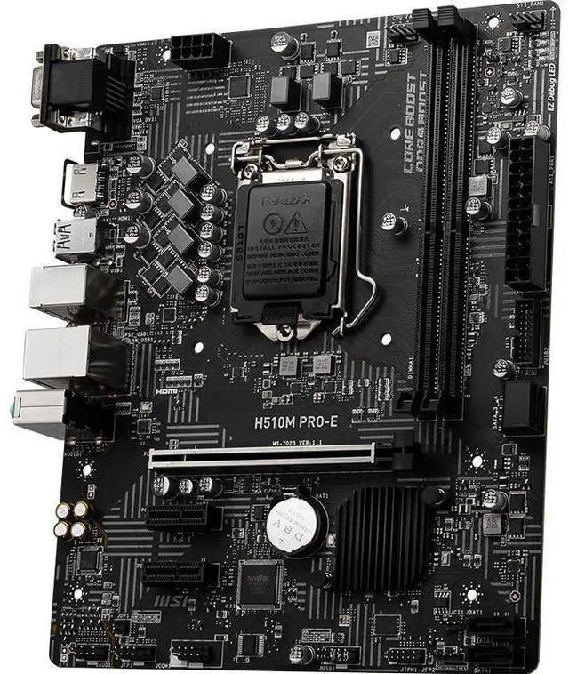 Alt view image 3 of 4 - MSI H510M PRO-E Intel H510 LGA 1200 DDR4 64GB Micro ATX Motherboard