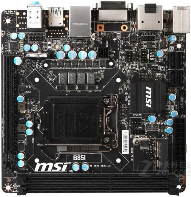 Alt view image 5 of 11 - MSI B85I LGA 1150 Intel B85 HDMI SATA 6Gb/s USB 3.0 Mini ITX Intel Motherboard