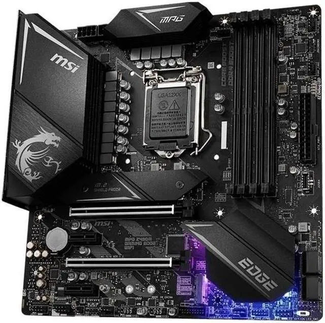 Alt view image 2 of 3 - MSI MPG Z490M GAMING EDGE WiFi Intel Z490 LGA 1200 DDR4 128GB Micro ATX Motherboard