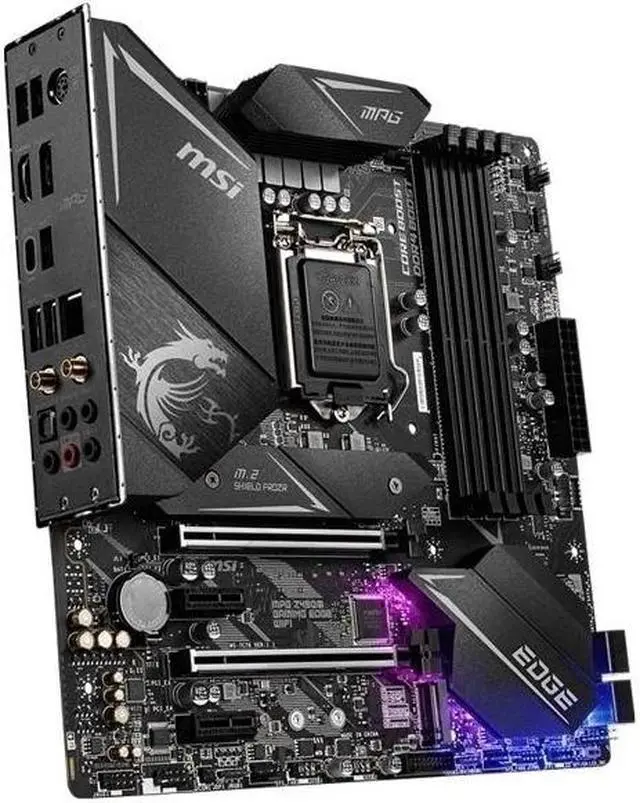 Alt view image 3 of 3 - MSI MPG Z490M GAMING EDGE WiFi Intel Z490 LGA 1200 DDR4 128GB Micro ATX Motherboard