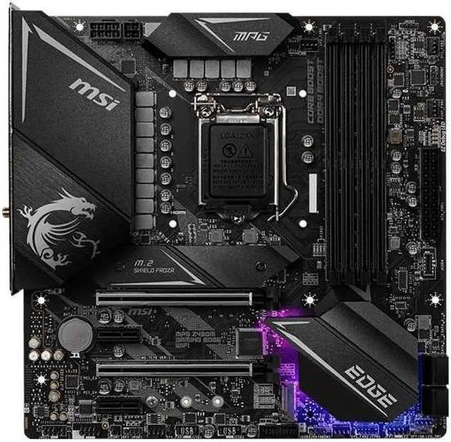 Main image of MSI MPG Z490M GAMING EDGE WiFi Intel Z490 LGA 1200 DDR4 128GB Micro ATX Motherboard