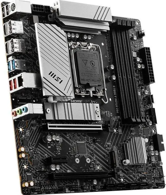 Alt view image 3 of 4 - MSI PRO B760M-A DDR4 II Intel B760 LGA 1700 DDR5 128GB Micro ATX Motherboard