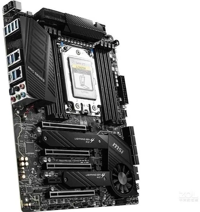Alt view image 3 of 4 - MSI TRX40 PRO 10G AMD TRX40 Socket sTRX4 DDR4 256GB ATX Motherboard