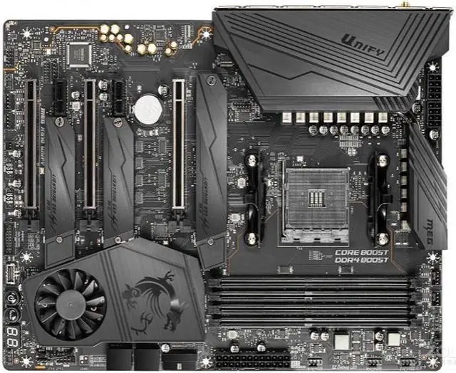 Alt view image 6 of 9 - MSI Meg X570 Unify AMD AM4, DDR4, PCIe 4.0, SATA M.2 Bluetooth 5 ATX Motherboard
